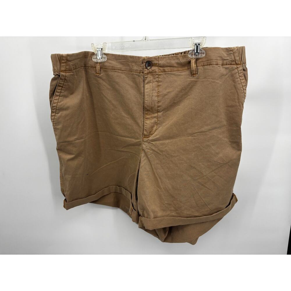 Old Navy Womens Chino Shorts Khaki Elastic Back Waist Casual Cotton Blend Sz 3X